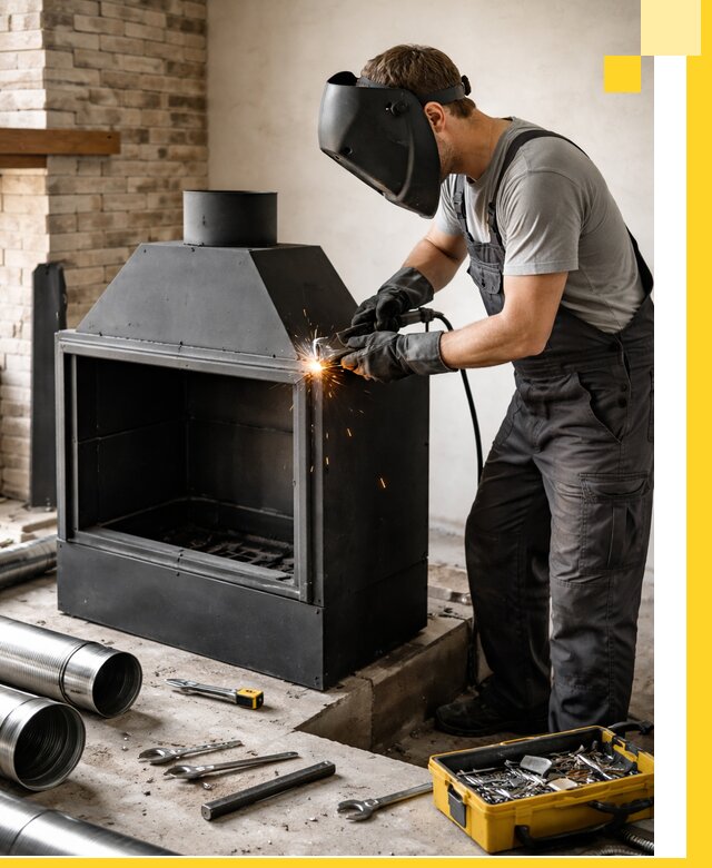 Продажа и установка металлических каминов в Кандалакше под ключ