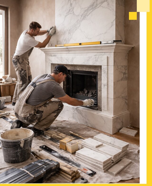 Отделка каминов в Кандалакше качественные облицовочные работы