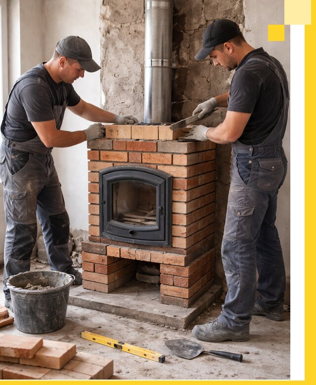 Монтаж печи камина под ключ в Кандалакше с гарантией и пусконаладкой