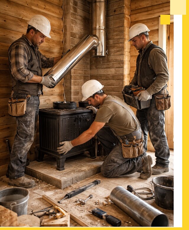 Профессиональный монтаж банных печей и дымоходов в Кандалакше