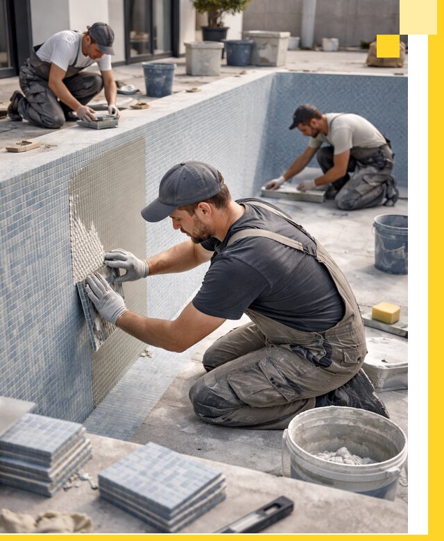 Облицовка бассейнов в Кандалакше плитка мозаика гидроизоляция