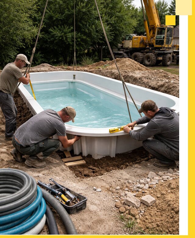 Установка и монтаж композитных бассейнов под ключ в Кандалакше