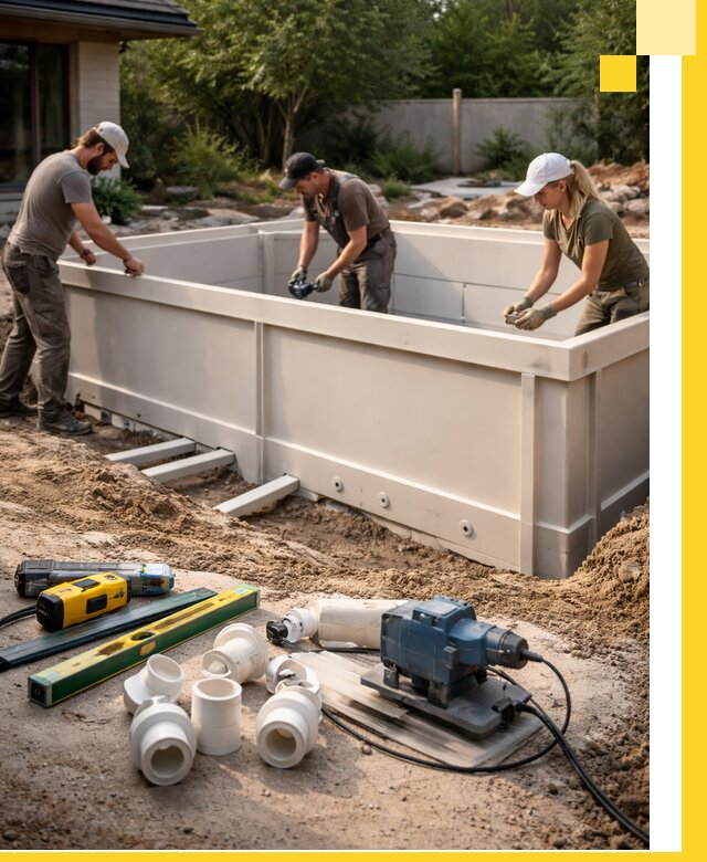 Установка полипропиленовых бассейнов под ключ в Кандалакше