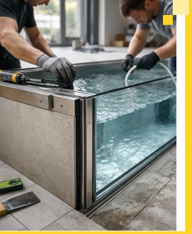 Проектирование и монтаж стеклянных бассейнов в Кандалакше