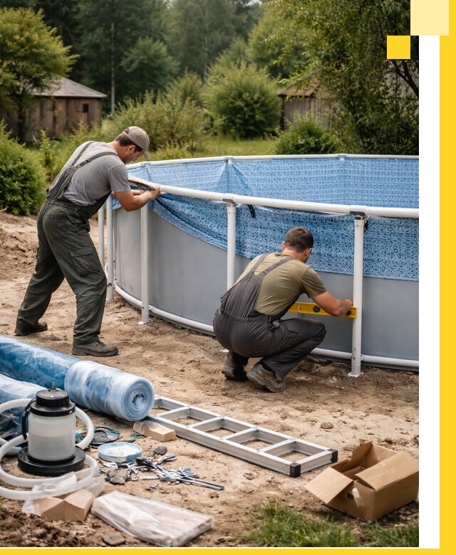 Установка и монтаж каркасных бассейнов в Кандалакше под ключ