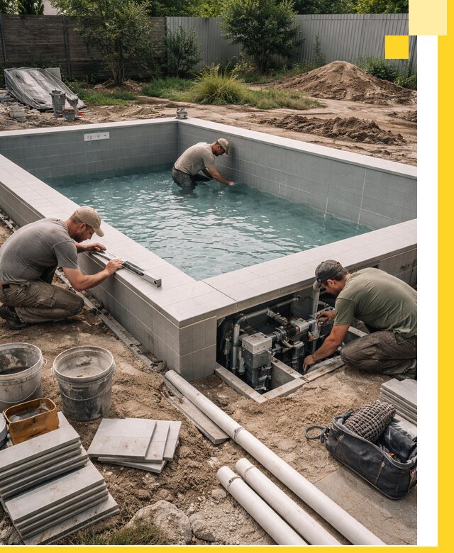 Строительство и монтаж бассейнов для дачи под ключ в Кандалакше