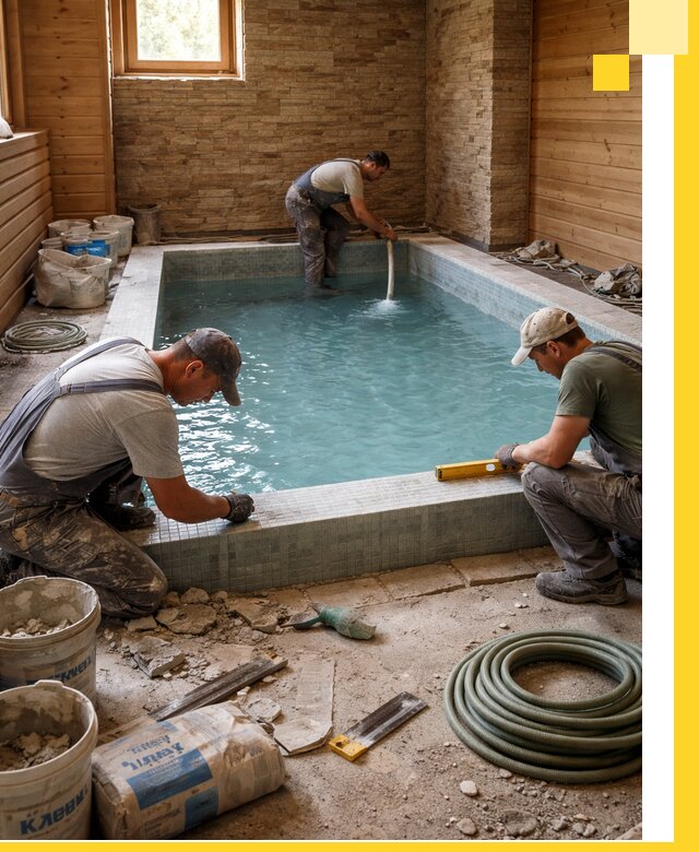 Проектирование и строительство бассейнов для бани в Кандалакше