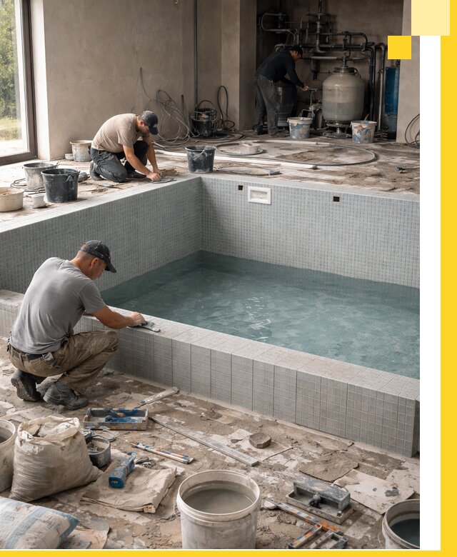 Строительство и монтаж бассейнов в помещении в Кандалакше