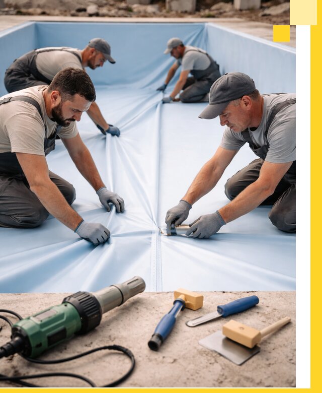 ПВХ пленка для бассейнов с монтажом и гарантией в Кандалакше