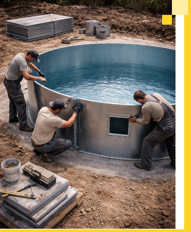 Круглые бассейны под ключ в Кандалакше проектирование и монтаж