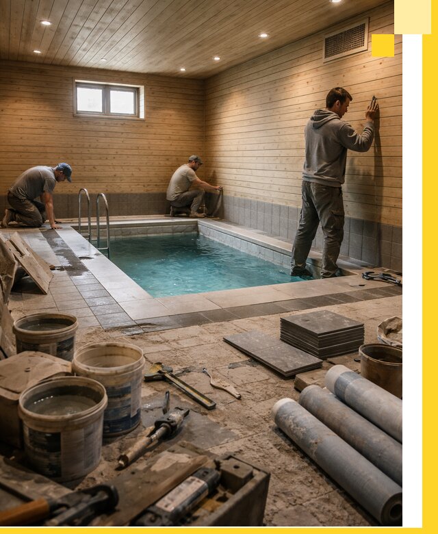 Строительство бани с бассейном и сауной под ключ в Кандалакше