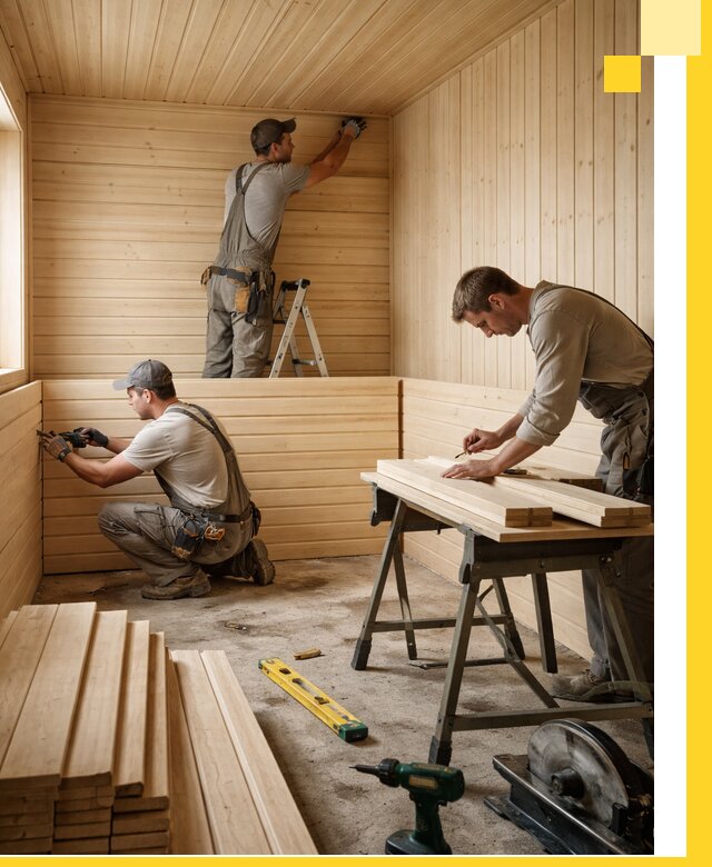 Обшивка саун в Кандалакше из натуральной древесины под ключ