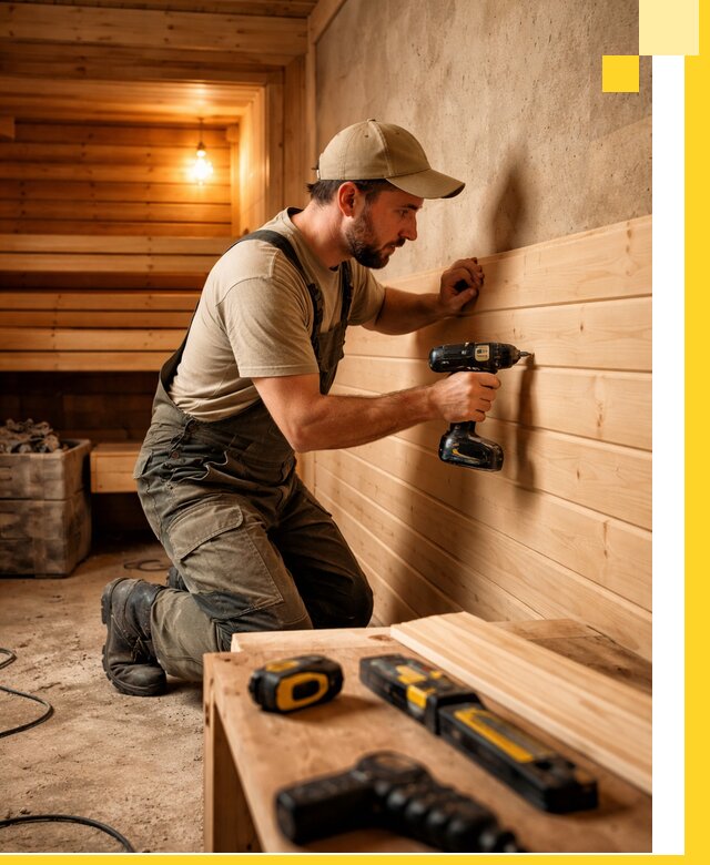 Профессиональная внутренняя отделка бани в Кандалакше под ключ