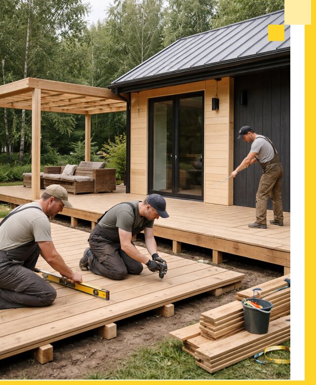 Строительство бань с террасой и бассейном под ключ в Кандалакше