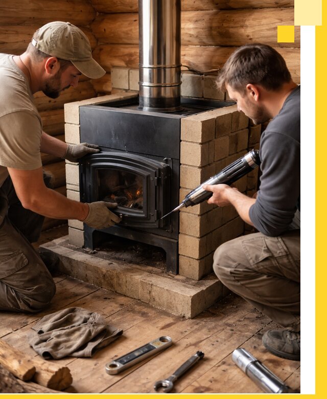 Монтаж и установка печи в бане под ключ с гарантией в Кандалакше