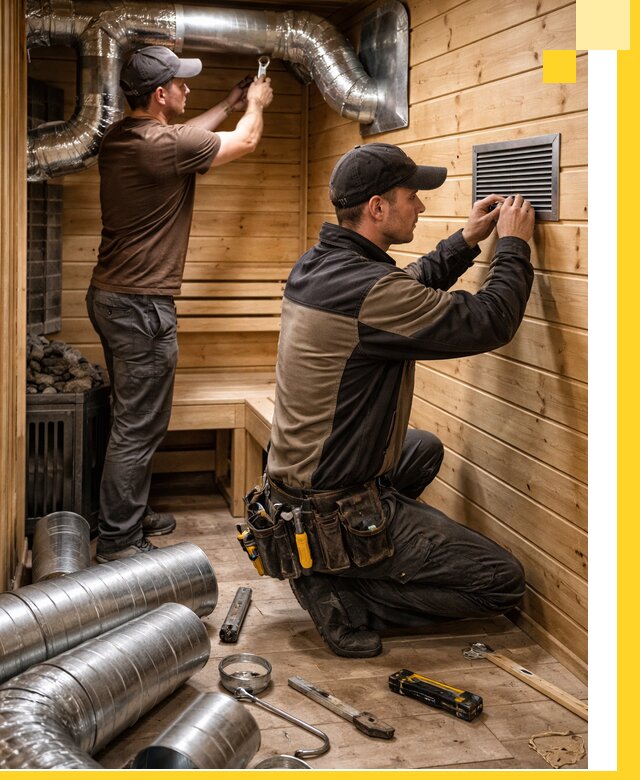 Проектирование и монтаж вентиляции бани в Кандалакше под ключ