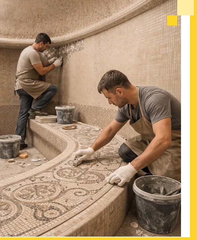 Плитка для хамама в Кандалакше, укладка, подбор и поставка